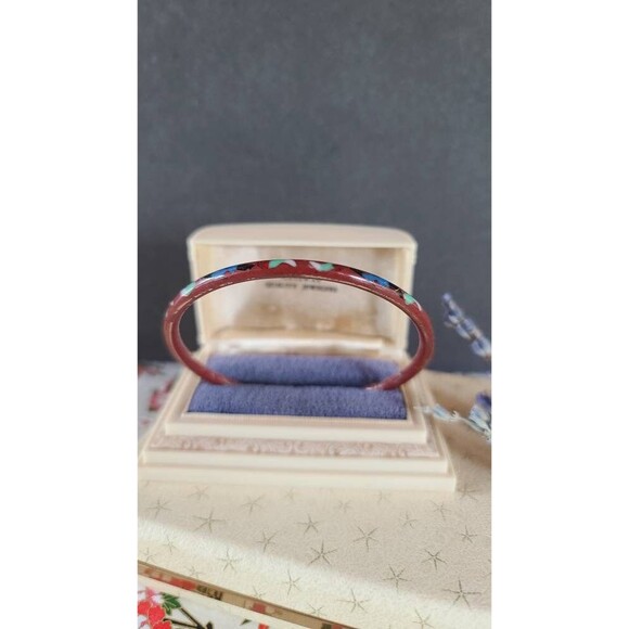 Desert Red Cloisonne Enamel Bangle - Picture 4 of 10